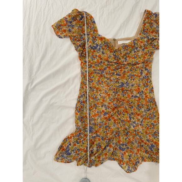 ASTR So Smitten Mini Dress Women's Large Orange Floral Revolve Cottagecore - Picture 5 of 16